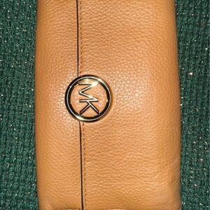 Michael Kors Camel Leather Wallet with Gold Logo